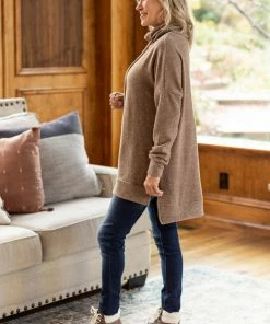 Zenana Mocha Cowl Neck Tunic