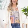 Staccato Ivory Rolled Sleeve Cardigan
