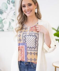 Staccato Ivory Rolled Sleeve Cardigan