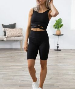 S&G Apparel Inc. Black Banded Hem Bra And Bike Short Set Bottoms 8 S&G Apparel Inc. Black Banded Hem Bra And Bike Short Set Bottoms