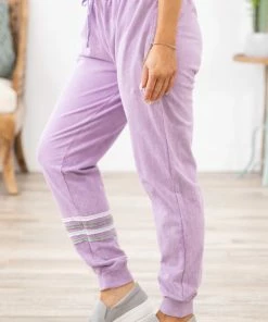 Exist Sport Line Bottoms Mauve Acid Wash Knit Joggers