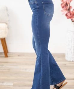 YMI Medium Wash Long Inseam Flare Jean