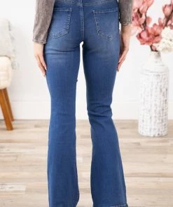 YMI Medium Wash Long Inseam Flare Jean