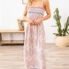 Lovely Melody Dresses Baby Pink Multicolor Paisley Maxi Dress