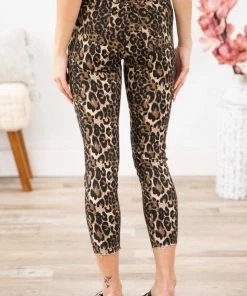 YMI Mocha Animal Print Jogger Jean Bottoms