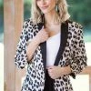 Eesome Tan And Black Animal Print Blazer
