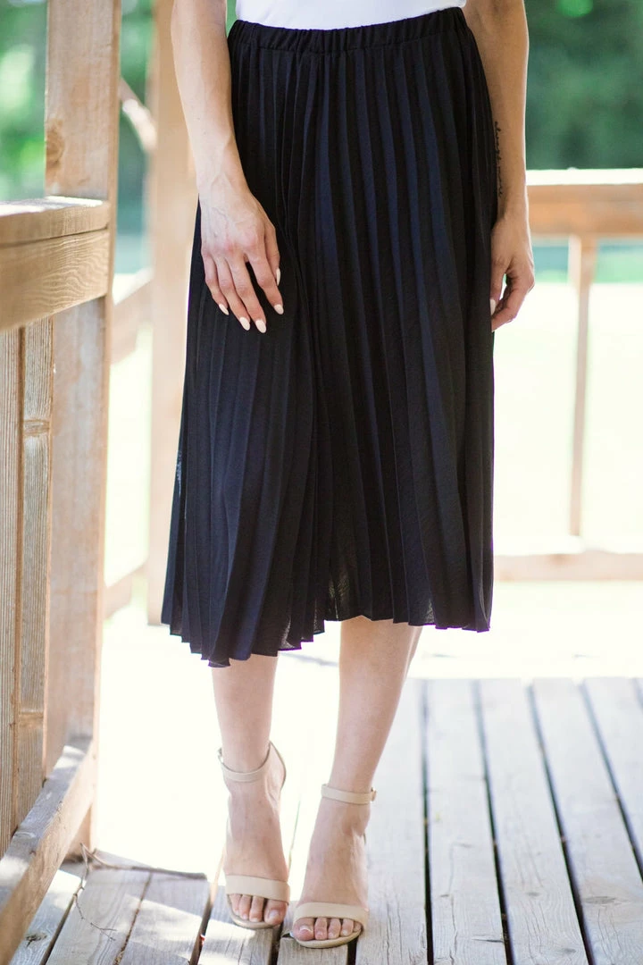 Ee:some Black Accordion Pleat Midi Skirt 4 Ee:some Black Accordion Pleat Midi Skirt