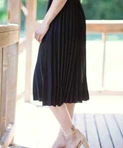 Ee:some Black Accordion Pleat Midi Skirt 8 Ee:some Black Accordion Pleat Midi Skirt
