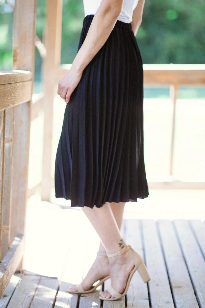 Ee:some Black Accordion Pleat Midi Skirt 5 Ee:some Black Accordion Pleat Midi Skirt