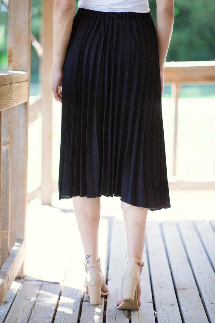 Ee:some Black Accordion Pleat Midi Skirt 6 Ee:some Black Accordion Pleat Midi Skirt