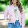 Haute Monde Outerwear Baby Pink Criss-Cross Detail Jacket 1 Haute Monde Outerwear Baby Pink Criss-Cross Detail Jacket