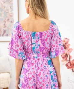 Andree By Unit Orchid Multicolor Floral Print Romper