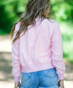 Haute Monde Outerwear Baby Pink Criss-Cross Detail Jacket