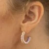 Crystals Trading Inc Lavender/Gold Crescent Stud Earrings