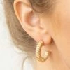 Crystals Trading Inc Accessories Ivory/Gold Crescent Stud Earrings