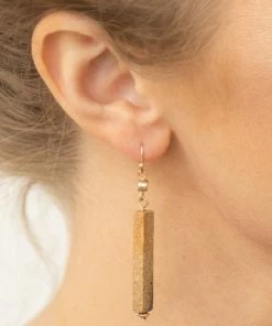 Essence NY INC Accessories Brown Natural Stone Dangle Earring