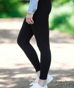 Anwnd Bottoms Black Rib Knit High Waist Leggings