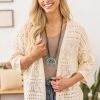 Be Cool CARDIGANS Cream Crochet Dolman Sleeve Cardigan
