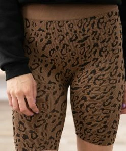 Alba Apparel Mocha And Black Animal Print Bike Shorts