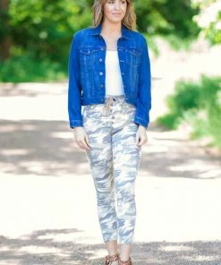 Nature Denim Bottoms Tan And Olive Camouflage Print Joggers