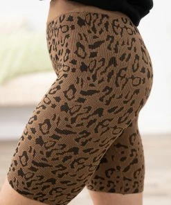 Alba Apparel Mocha And Black Animal Print Bike Shorts