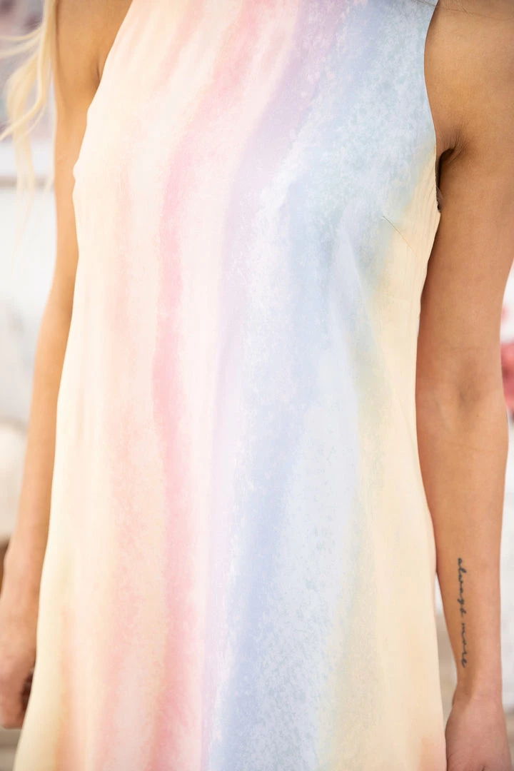 Andree By Unit Pastel Blue Multicolor Ombre Shift Dress 7 Andree By Unit Pastel Blue Multicolor Ombre Shift Dress