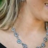H&D Accessories Silver And Turquoise Earring And Necklace Set