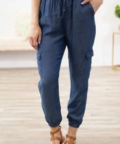 Staccato Medium Wash Joggers With Cargo Pockets