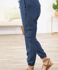 Staccato Medium Wash Joggers With Cargo Pockets