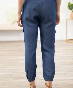 Staccato Medium Wash Joggers With Cargo Pockets