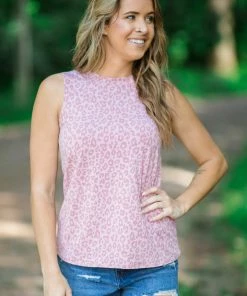 Twenty Second Tops Blush Animal Print Tank