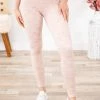 Mono B Bottoms Blush Chevron Print Leggings