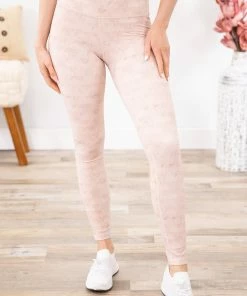 Mono B Bottoms Blush Chevron Print Leggings