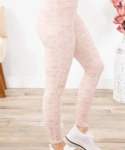 Mono B Bottoms Blush Chevron Print Leggings