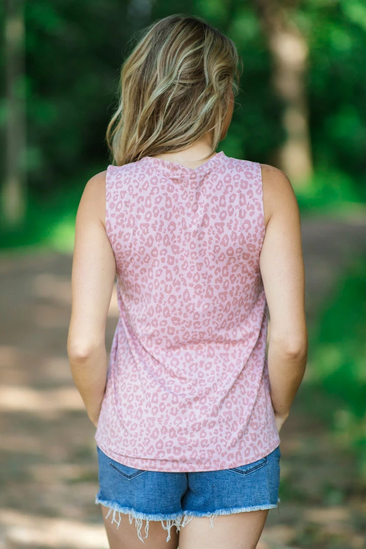Twenty Second Tops Blush Animal Print Tank 5 Twenty Second Tops Blush Animal Print Tank