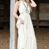 Beeson River Dresses Beige Maxi Dress With Side Cutouts