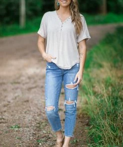 Judy Blue Jeans Judy Blue Medium Wash Distressed Knee Jeans Bottoms