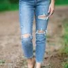 Judy Blue Jeans Judy Blue Medium Wash Distressed Knee Jeans Bottoms