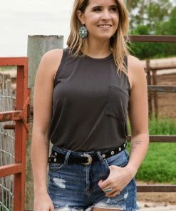 Style Melody Inc., Lovetree Charcoal Tank With Pocket