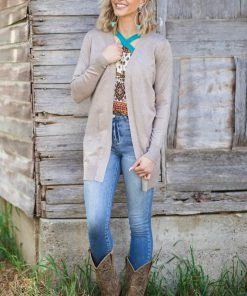 Cielo PRE-ORDER Tan Lightweight Mid Length Cardigan Shipping Apx 8/1