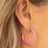 CNC NEW YORK CORP Pink Crescent Shape Earrings With Gold Accents Accessories