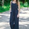 Staccato Graphite Elastic Waist Cropped Jumpsuit Dresses