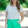 Staccato Bottoms Kelly Green Elastic Waist Shorts