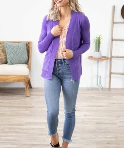 Cielo Purple Lightweight Cardigan
