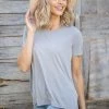 Style Melody Inc., Lovetree Light Grey Short Sleeve Round Neck Top