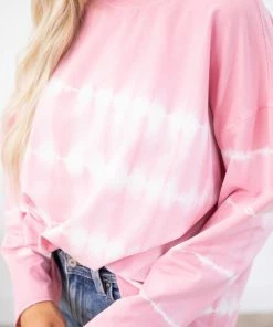 Main Strip Apparel Pink And White Tie Dye Long Sleeve Top LONG SLEEVES 11 Main Strip Apparel Pink And White Tie Dye Long Sleeve Top LONG SLEEVES
