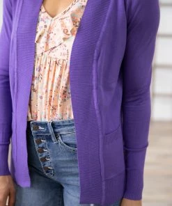 Cielo Purple Lightweight Cardigan
