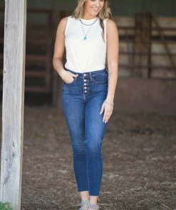 Judy Blue Jeans Judy Blue Dark Wash Button Fly Jeans Bottoms