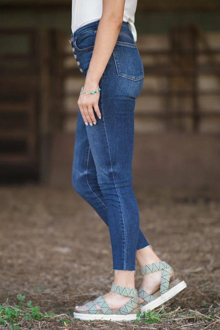 Judy Blue Jeans Judy Blue Dark Wash Button Fly Jeans Bottoms 5 Judy Blue Jeans Judy Blue Dark Wash Button Fly Jeans Bottoms