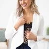 Heimish LONG SLEEVES Ivory Waterfall Front Blazer